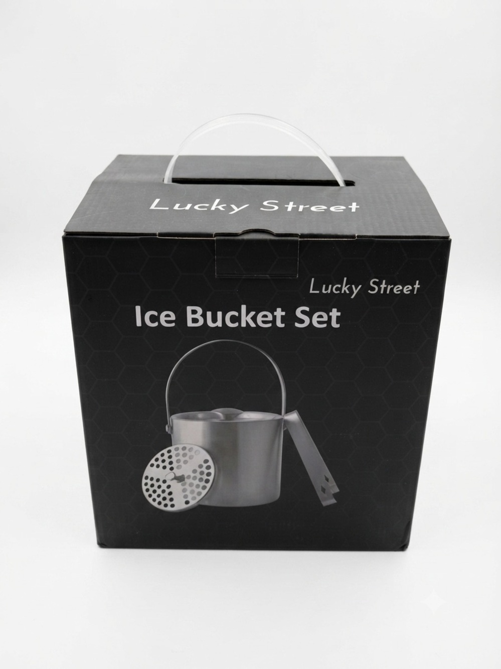 NIB Lucky Street Double Wall Stainless Steel Ice Bucket Set